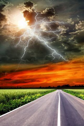 Lightning Road Wallpaper - Download to your mobile from PHONEKY