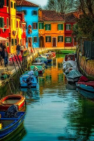 Vibrant Reflections: A Canal of Color
