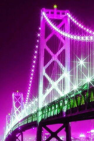 Neon Dreams: The San Francisco Bridge at Night 🌉✨