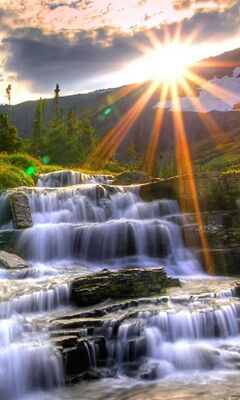 Sunrise Over Falls Wallpaper - Download to your mobile from PHONEKY