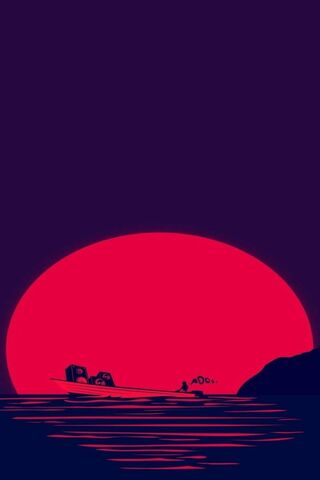 Crimson Horizon: A Serene Escape