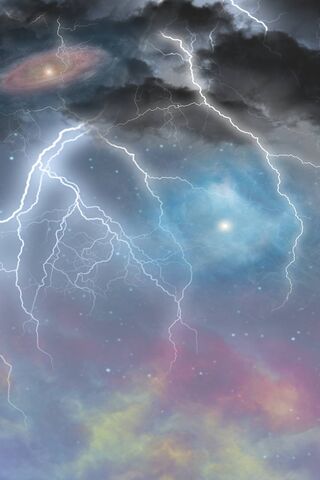 Cosmic Tempest: A Dance of Light and Color 🌌⚡