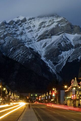 Twilight Glow on Banff Avenue 🌌✨