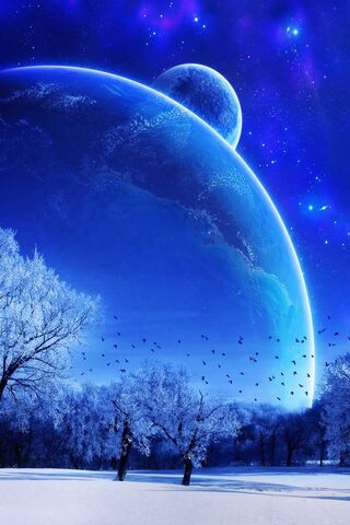 Celestial Winter Wonderland 🌌❄️