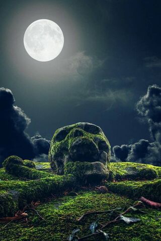 Mystical Moonlit Skull Rock 🌕💀