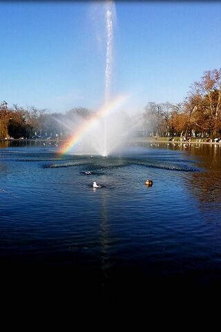 Rainbow Reflections at Varosliget Fountain 🌈💦