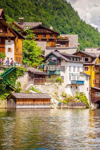 Vibrant Village Reflections 🌈🏡