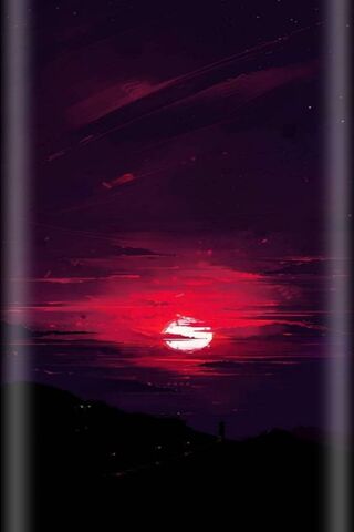 Crimson Horizon: A Dreamy Sunset