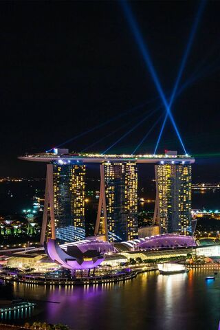 Singapore's Nighttime Marvel: The Marina Bay Sands 🌟