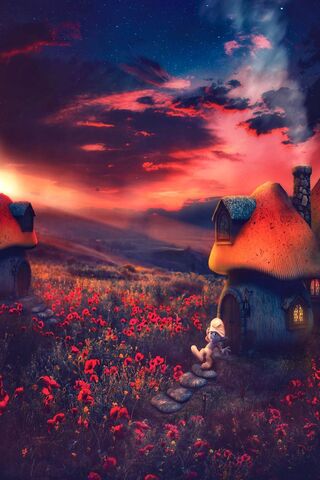 Magical Smurf Sunset 🌅✨