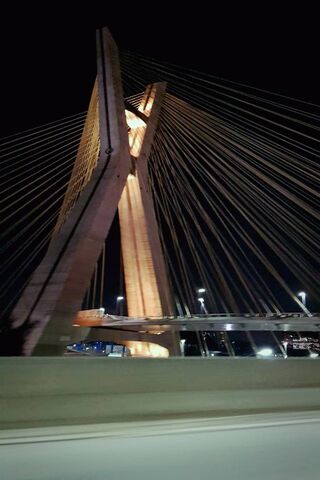 Illuminated Elegance: The Estaiada Bridge at Night 🌉✨
