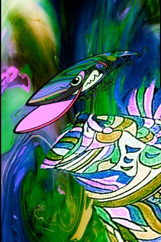 Trippy Tides: A Colorful Catch 🎣🌈