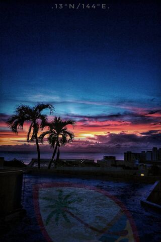 Guam's Serene Sunset 🌅🌴