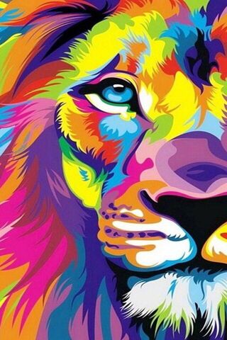 Vibrant Majesty: The Colorful Lion