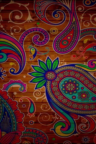 Vibrant Whirls on Wood ..