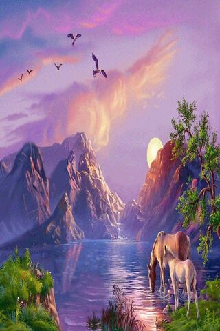 Serenity by the Water's Edge 🌅🐴