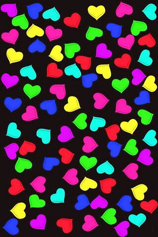 Colorful Hearts Wallpaper - Download To Your Mobile From Phoneky