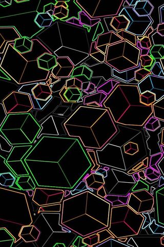 Luminous Geometry: A Dance of Neon Cubes ✨