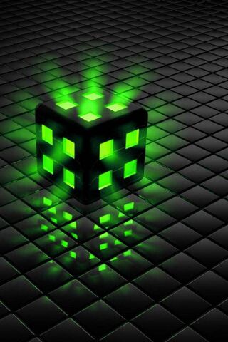 Green Glowing Cube