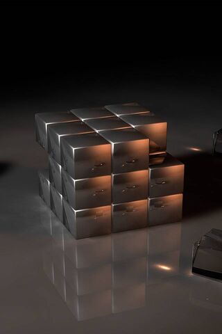 Metallic Mind-Bender: The Rubik's Cube Reimagined 🧩✨
