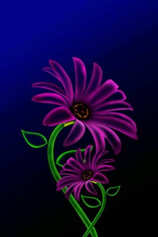 Radiant Blooms: A Neon ..