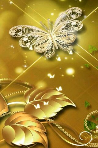 Golden Elegance: The Filigree Butterfly