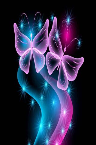 Neon Dreams: Fluttering Elegance