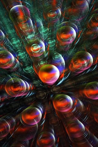 Crimson Orbs: A Dance of Light and Color