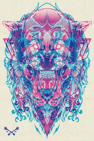 Wolf - Lion Graphic