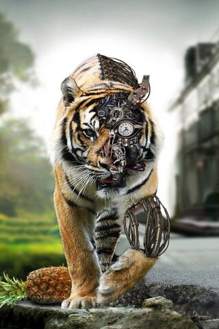 Futuristic Feline: The Cyber Tiger Roars