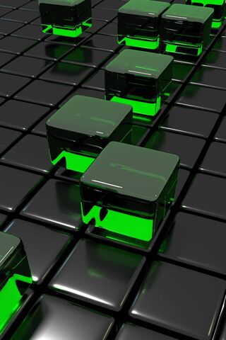 Cube Grid Green