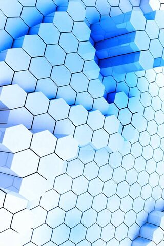 Hexagonal Harmony: A Dance of Blue