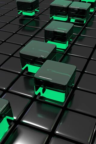 Teal Dreams: A Glimmering Cube Grid