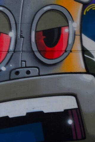 Robot Graffiti: A Colorful Encounter 🤖🎨