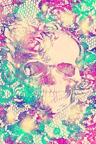 floral skull wallpaper