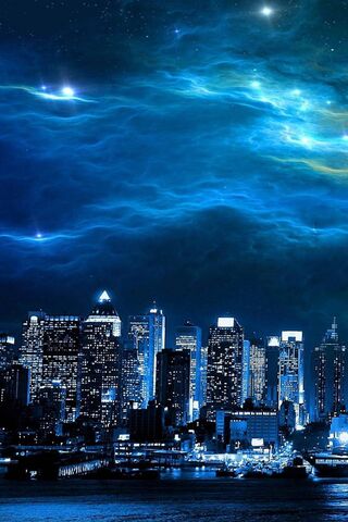 Cosmic Glow Over the City