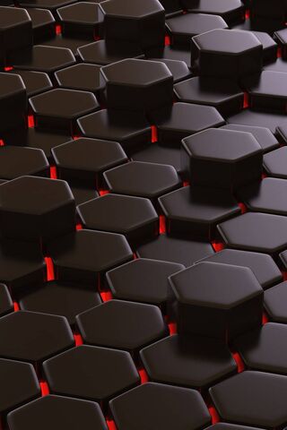 Crimson Glow: The Hexagonal Dance