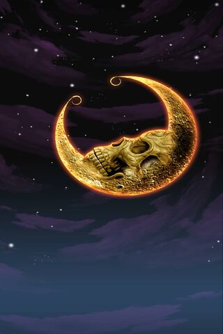 Eerie Elegance: The Yellow Skull Moon