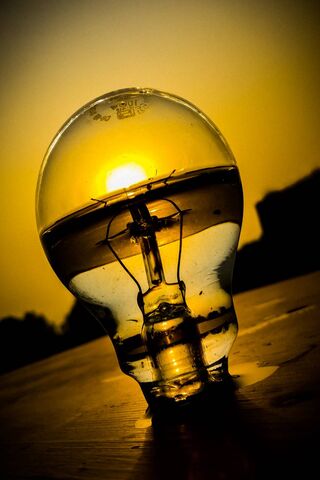 Golden Glow: A Sunset in a Bulb