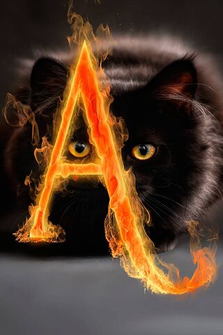 Fiery Feline: The Letter A