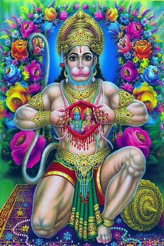 The Mighty Protector: Lord Hanumanji in Vibrant Splendor 🌺💪