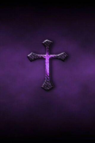 Radiant Faith: The Cross in Purple Light
