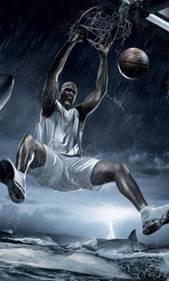 Shaq Dunks On Shark Wallpaper - Download to your mobile from PHONEKY