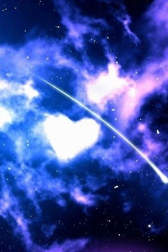 Planets Meteors Heart Purple