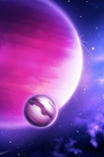 Planets Meteors Heart Purple