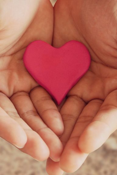 Pink Heart In Hands