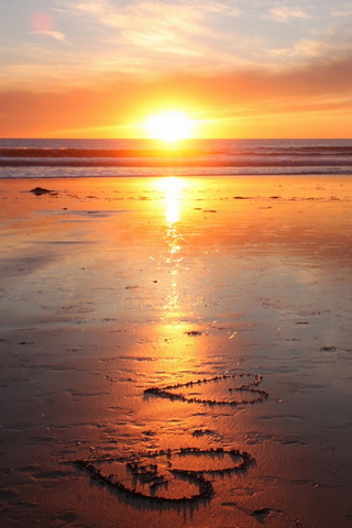 Hearts On The Sand Sunset Sky