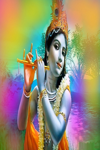 Fundo Colorido De Krishna