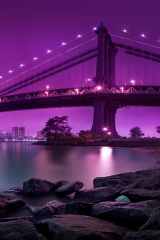 Twilight Glow: The Manhattan Bridge Shines
