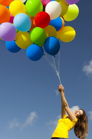 Balon warna-warni gadis